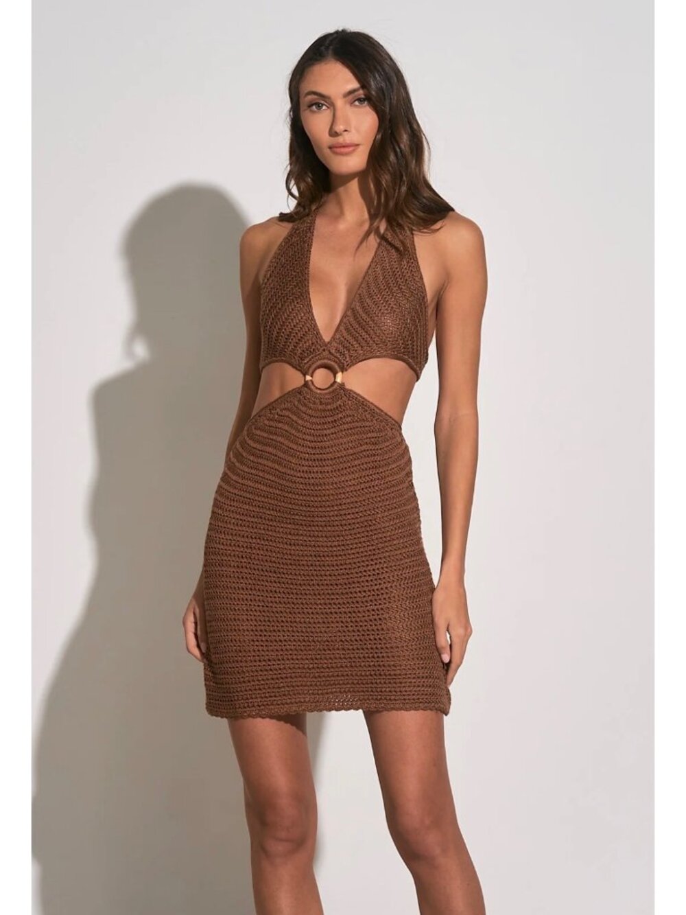 Elan Crochet Cutout Mini Dress Size Large